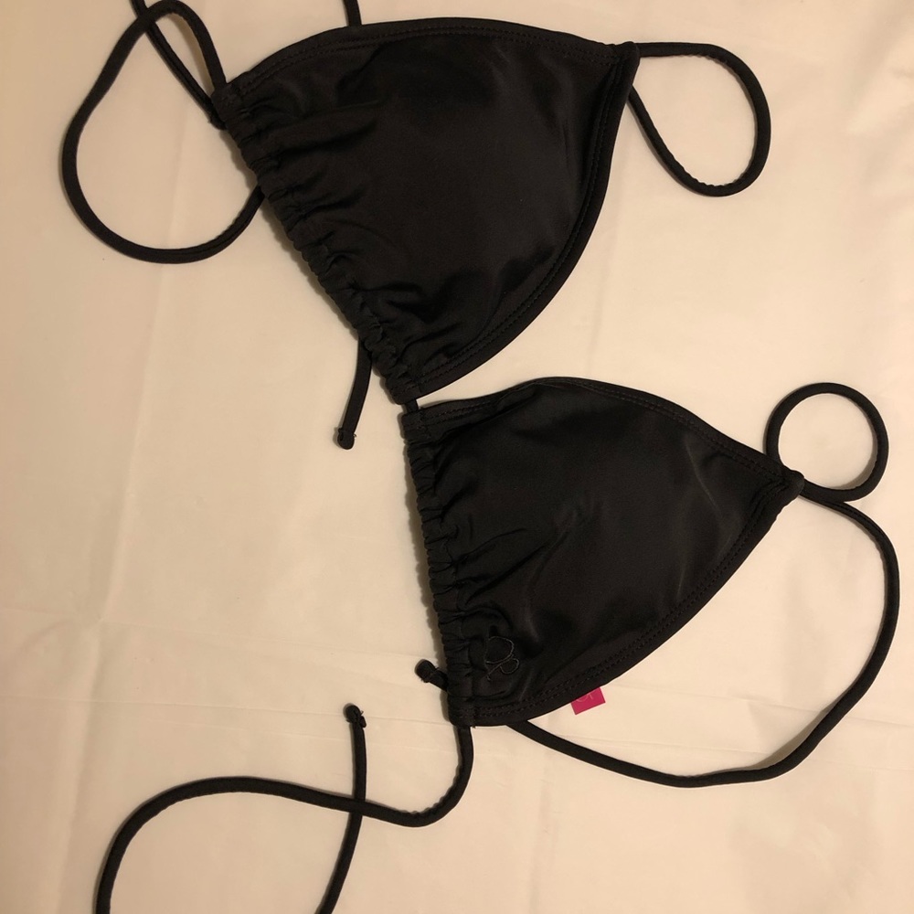 Black bikini top tie back size medium
